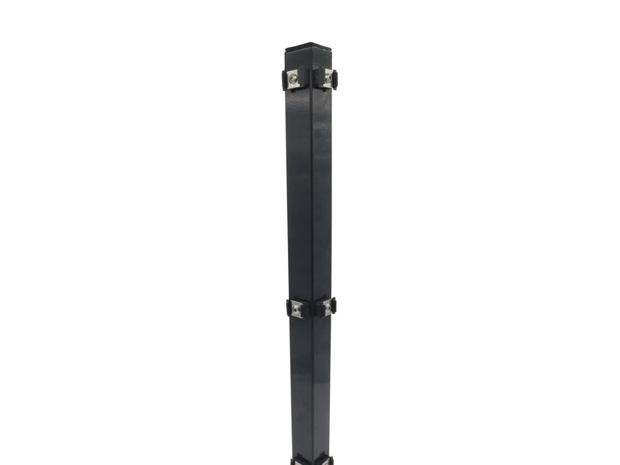 Eckpfosten 60 × 60 mm mit Klemmplättchen zum Einbetonieren, Anthrazit