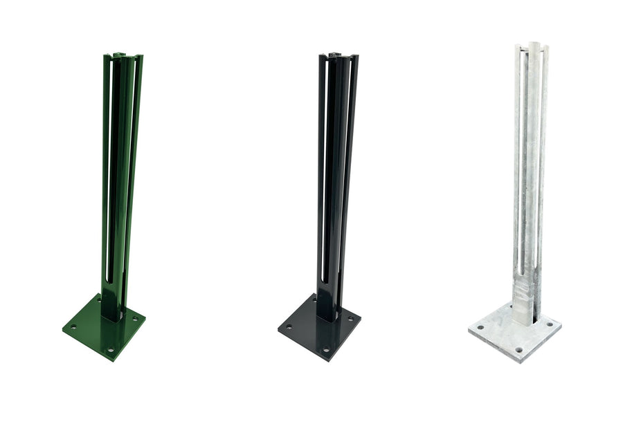 Übersicht Fußplatte für Torpfosten 60x60 mm, Maße 150 x 150 x 10 mm, Holmhöhe 600 mm - 143373 + 143374 + 143375.jpg