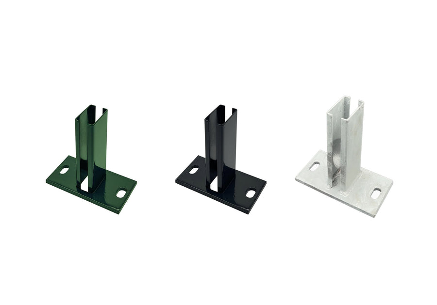 Übersicht Fußplatte für Zaunpfosten 60x40 mm, Maße 150 x 80 x 8 mm, Holmhöhe 150 mm - 64182 +64436 + 142280.jpg