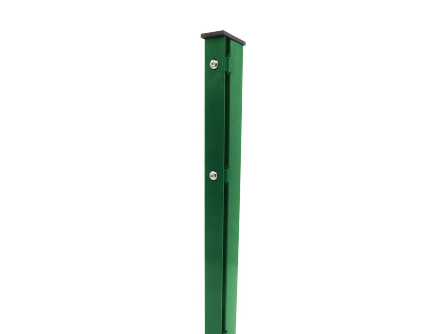 Zaunpfosten 60 × 40 mm mit Abdeckleiste, Moosgrün (Abbildung des Pfostens, der Artikel ist der Aufpreis)