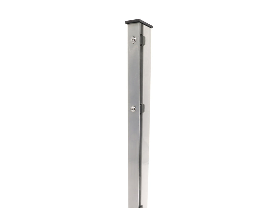 Zaunpfosten 60 × 40 mm mit Abdeckleiste, Verzinkt (Abbildung des Pfostens, der Artikel ist der Aufpreis)