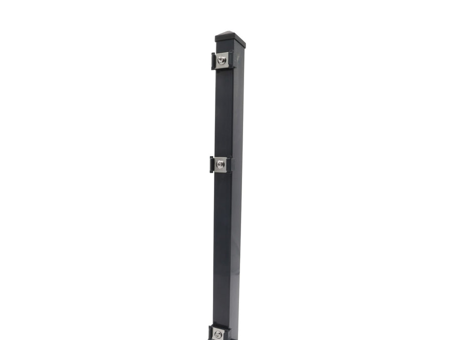 Zaunpfosten 60 × 40 mm mit Klemmplättchen zum Einbetonieren, Anthrazit